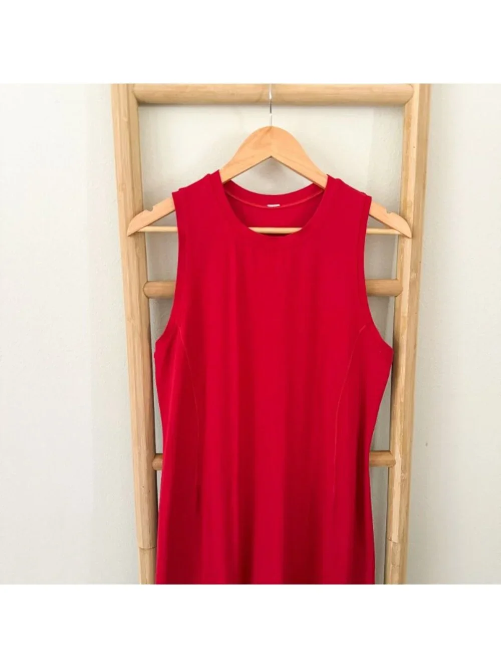 Lululemon All Aligned Midi Dress Deep Red Sleeveless Stretch Size 8